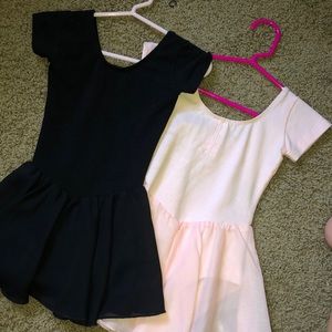 Pink and black leotard